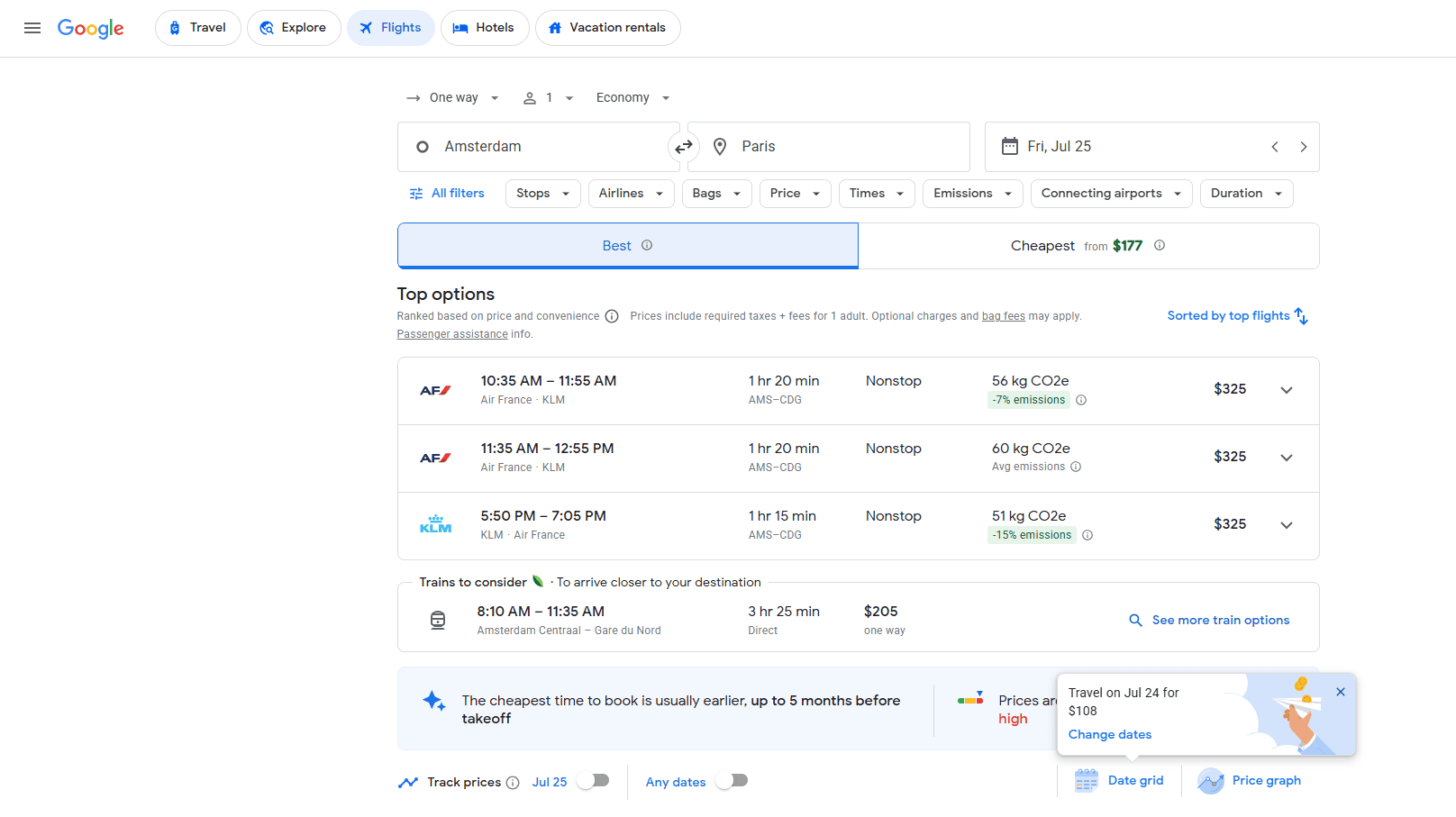 Scrape Google Flights Results
